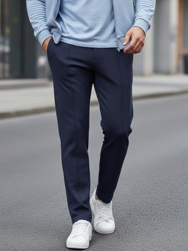 Image of Bewakoof Men's Solid Regular Fit Cotton Blend Track Pants