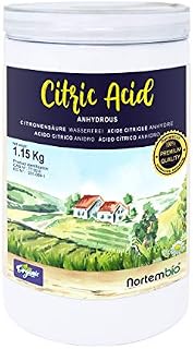 Nortembio Citric Acid 1.15 Kg. Powder Anhydrous, Best for Bath Bombs. 100% Pure. for Organic Production. E-Book Included.