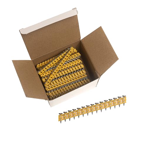 1005x Collated Concrete Nails 5/8 Inch (16mm) for DeWalt DCN890 Cordless Concrete Nailer, 15 Degree Plastic Collated, Full Round Head Hardened Steel Pins for Metal Track, Drywall & Concrete
