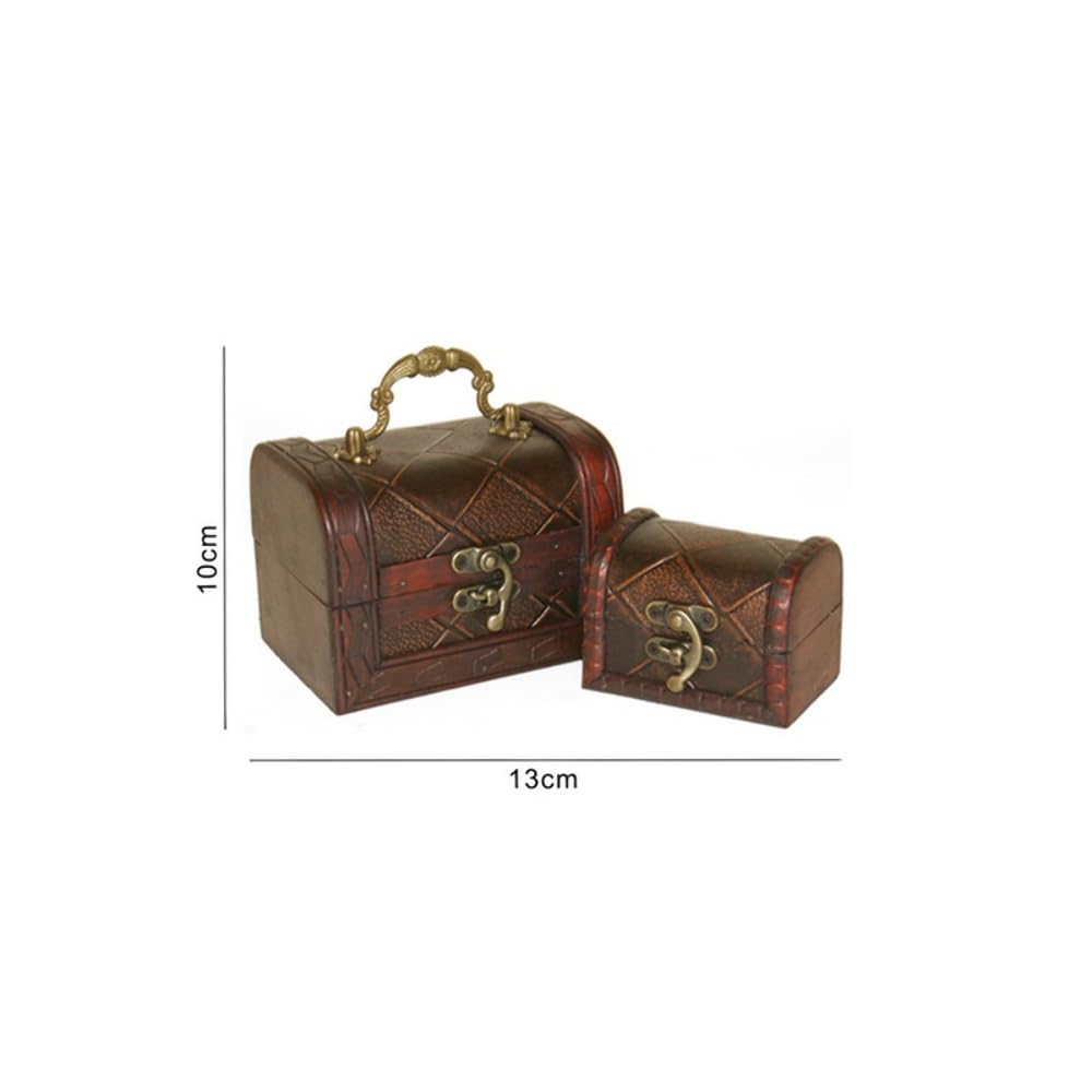 Rayher Hobby 62651000 Lot de 2 coffres en bois avec poignées en jute Naturel 30 x 20,5 x 17,3 cm et 24 x 16 x 15,5 cm