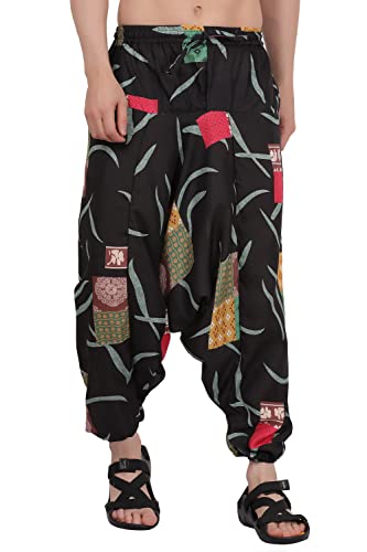Image of Whitewhale Men's Cotton Solid Harem Pants Yoga Trousers Hippie Pant