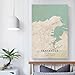 ZJLAMZ Santander Spain Map Poster Vintage Print Art Wall Decoration Poster Family Bar Restaurant Garage Cafe Art Sign Gift Unframe 12x18inch(30x45cm)
