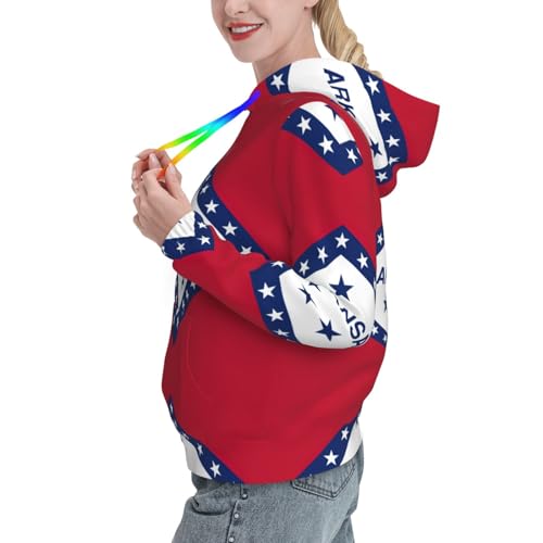 Sweat pull à capuche extensible imprimé Arkansas pour femme ajusté