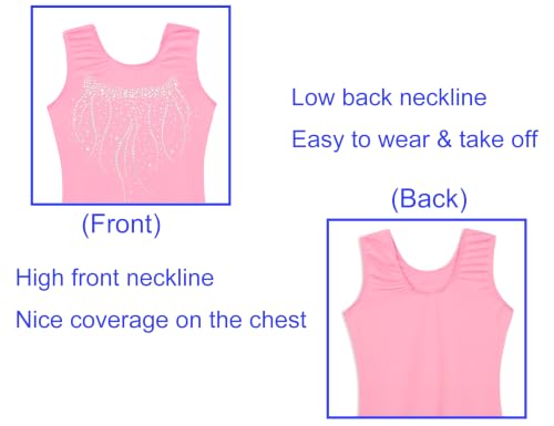 Image of Domusgo Gymnastics Leotards for Girls Sparkly One Piece Biketard Size 1-10Y