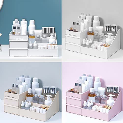 Organizador de cosméticos de escritorio de plástico, caja de esmalte de uñas con cajones, organizadores de cosméticos multifuncionales, organizador de escritorio, almacenamiento de papelería para