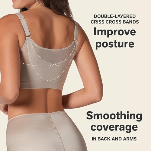Leonisa Posture Corrector Bra, Wireless Front Closure Posture Bra with Contour Cups – Back Support and Everyday Comfort2
