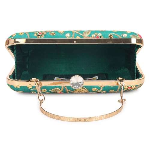Image of LONGING TO BUY Hand Crafted Designer Box Clutch - Zari Embroidery For Women