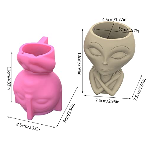 Moule en silicone extraterrestre pour pot de fleurs en béton et ciment