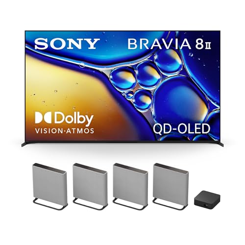 Image of Sony BRAVIA 8 II 55-Inch 4K QD OLED Smart TV (K-55XR80M2) with BRAVIA Theater Quad 16-Speaker Home Theater System (HT-A9M2)