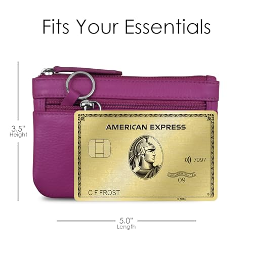 Image of ili New York Leather Mini Compact Coin Purse - Orchid