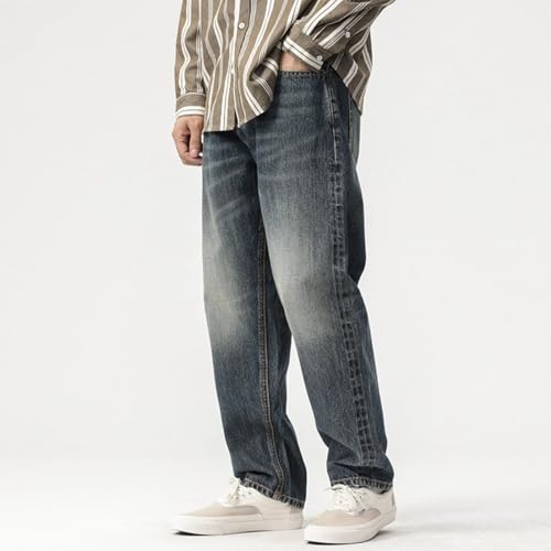 Jeans Pants Trouser Denim Red Ear Men's High Street Classic Retro Washed3