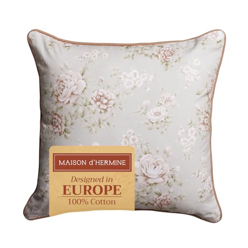 Maison d' Hermine Throw Pillow Covers 100% Cotton (18" x 18" - Pack of 1)