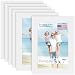Icona Bay 5x7 Picture Frame (6 Pack, White), White Sturdy Wood Composite Photo Frame 5 x 7, Wall or Table Mount, Set of 6 Exclusives Collection
