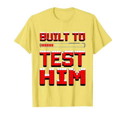 Built to Test Him My Husband's Last Nerve Design T-Shirt, Men, Lemon Yellow, Medium