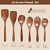 Premium Teak Wooden Spoons for Cooking, 6-Piece Wood Kitchen Utensils Set for Nonstick Cookware - Heat Resistant, Natural Healthy Spatula Set with Hanging Holes - Durable, Scratch-Free & Handcrafted #1