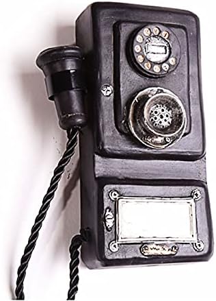 CGF- Decorative Telephones Wall Hanging Phone Model Decorate, Old Fashioned Corded Telephone Landline Phone Wired Telephone for Home Office Hotel, Black