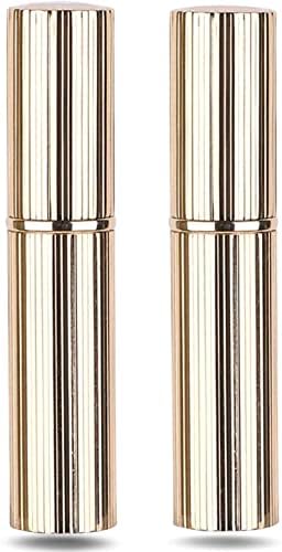 AsaNana Perfume Atomiser, Refillable & Travel Size Perfume Bottle, Leaking Proof,Bottom Pump without Funnel, Luxurious Small women and men, 5 ml (Pro-2P-Black&Gold)