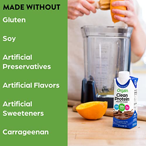 Orgain Grass Fed Clean Protein Shake, Creamy Chocolate Fudge - 20G Of Protein, Meal Replacement, Ready To Drink, Gluten Free, Soy Free, Kosher, Packaging May Vary, 11 Fl Oz (Pack Of 12) #TOP3
