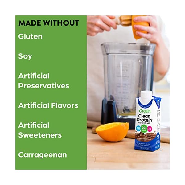 Orgain Clean Protein Shake, Grass Fed Dairy, Creamy Chocolate Fudge