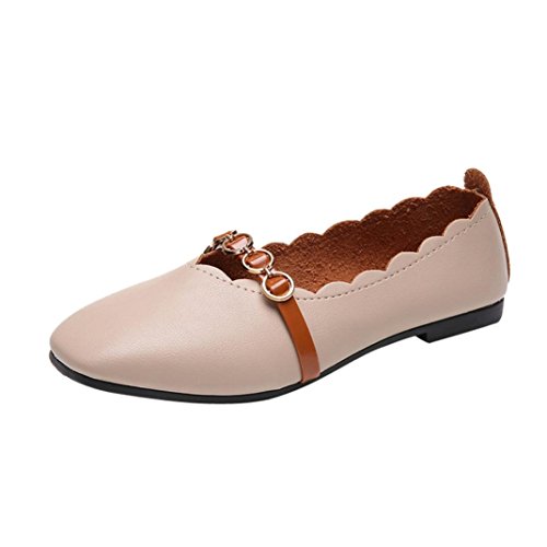 Covermason Zapatos Zapatos planos mujer, planos de color puro con punta cuadrada para mujer