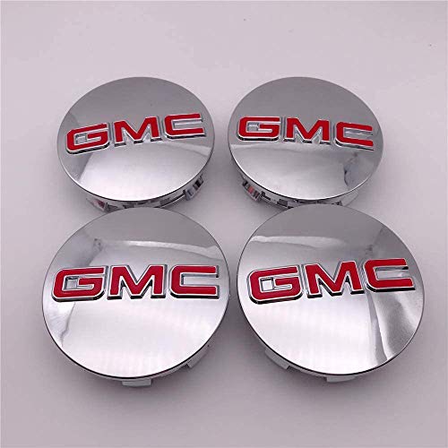 Woowin G075RS 4X Chrome 3.25   Wheel Center Hub Caps 9595759 88961684 for GMC Sierra 1500 Denali Yukon XL2001-2013 (Red)