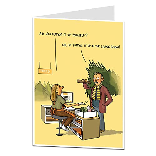 Funny Adult Christmas Card Rude Xmas Tree Joke