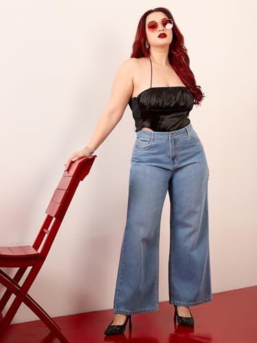 Image of Miss Chase A+ Women's Bootcut High Rise Regular-Length Stretchable Denim Shaping Jeans