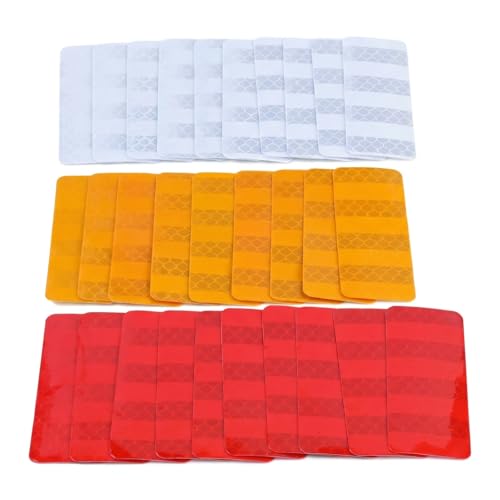 Cinta Reflectante Adhesiva, Cinta Adhesiva Reflectante, 30 Piezas de Adhesivos de Seguridad para Vehículos, Impermeables para Bicicleta, Motocicleta, Casco (3x8 cm)