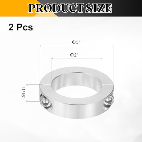 Collares de eje doble dividido de 2 pulgadas de aluminio con dos piezas 3