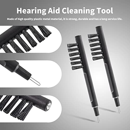 Unlorspy 12 Pcs Black Hearing Aid Cleaning Brush Hearing Aid Brushes Cleaner With Magnet And Loop Hearing Aid Cleaning Tool For Airpods Sound Amplifier #TOP2