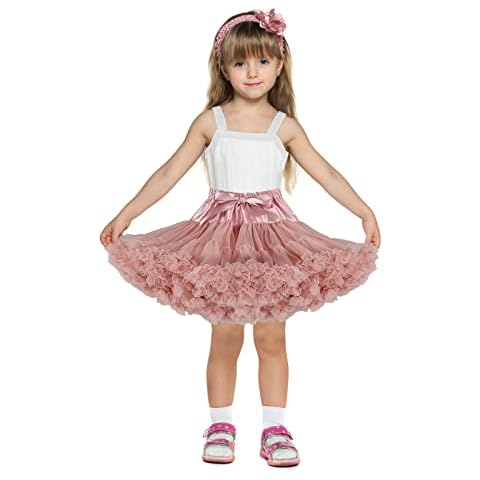BEAUTY DY Tutu Toddler, Petticoat Toddler Pettiskirt Tutu Skirt for Baby Girls(Black/Pink/White/Red/Wine Red), Large Cover