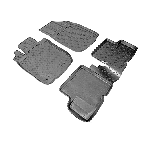 Recambo Alfombrillas de goma 3D compatibles con Dacia Duster | año de fabricación 2010 – 2017 | alfombrillas de goma para coche | ajuste perfecto | con borde | negro
