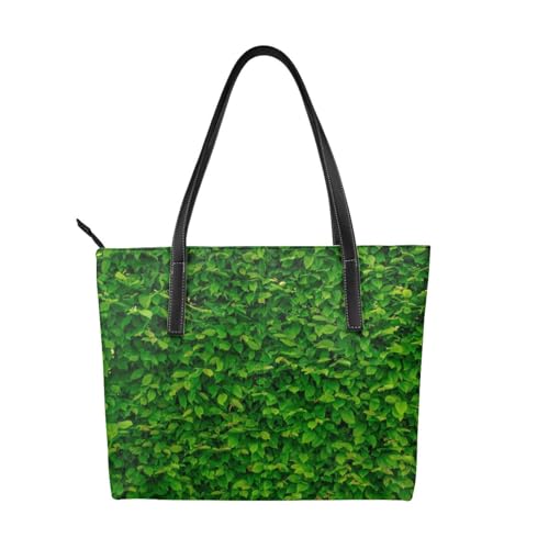 Sac de luxe pour femme imperméable en polyuréthane imprimé artistique Mur de feuilles