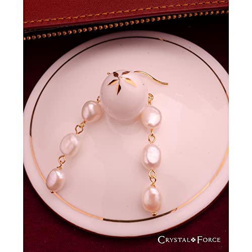 Long Pearl Earrings For Women 14K Gold Plated Sterling Silver Baroque Pearl Dangle Drop Earrings With Elegant Hook (Drop) #TOP1