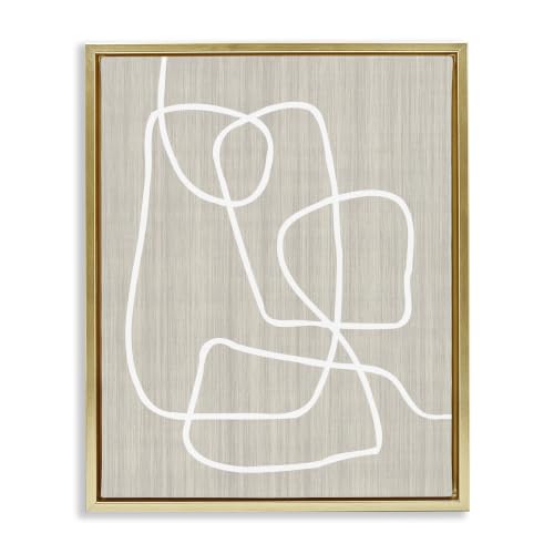 Minimal White Line Grain Pattern, 17 x 21 Inch Canvas in Floater Frame