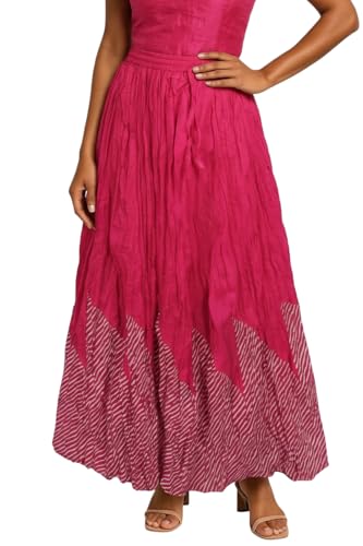 Image of Premium Long Skirt | Stylish Long Crushed Cotton & Unique Prints | Floor Length Skirt for Women | Elastic Waist Premium Maxi Skirt - Comfortable Casual Wear