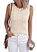 BTFBM Crochet Tops for Women Sleeveless Knit Sweater Vest Tank Top Summer Spring 2026 Cover Ups Beach Vacation Clothes(Beige, Large)