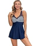 Eleganter, Figurumspielender Damen Bandeau / Neckholder / Cut Out Tankini mit Slip / Baderock