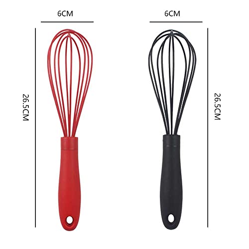 2Pcs Silicone Whisk Heat Resistant Silicon Whisk Kitchen For Non-Stick Cookware For Blending Whisking Beating Frothing & Stirring Can Be Suspended Saving Space #TOP1