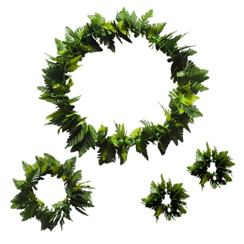 4pcs/Set Hawaiian Garland, Hojas Artificiales para la Cabeza de Diadema de Diadema Simulación de la Playa Tropical Luau Party Fantasy Supplieshawaiian Garland