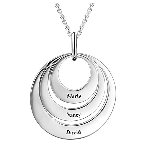 SOUFEEL Collar Plata Colgante con Nombre Personalizados Regalo para Familia Pareja Madre Cadena Más Extención