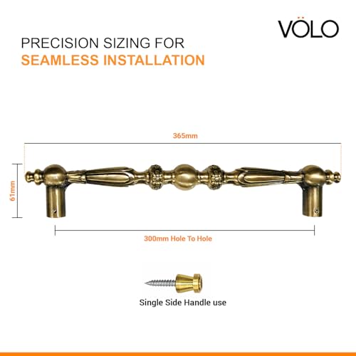 Image of VOLO Main Door Handle /Door Handles for Main Door /Glass Door Handle /Pull Handles, for Home /Office /Hotels (Antique Brass)(Rajwadi Handle) (12 inch (300mm), 1)