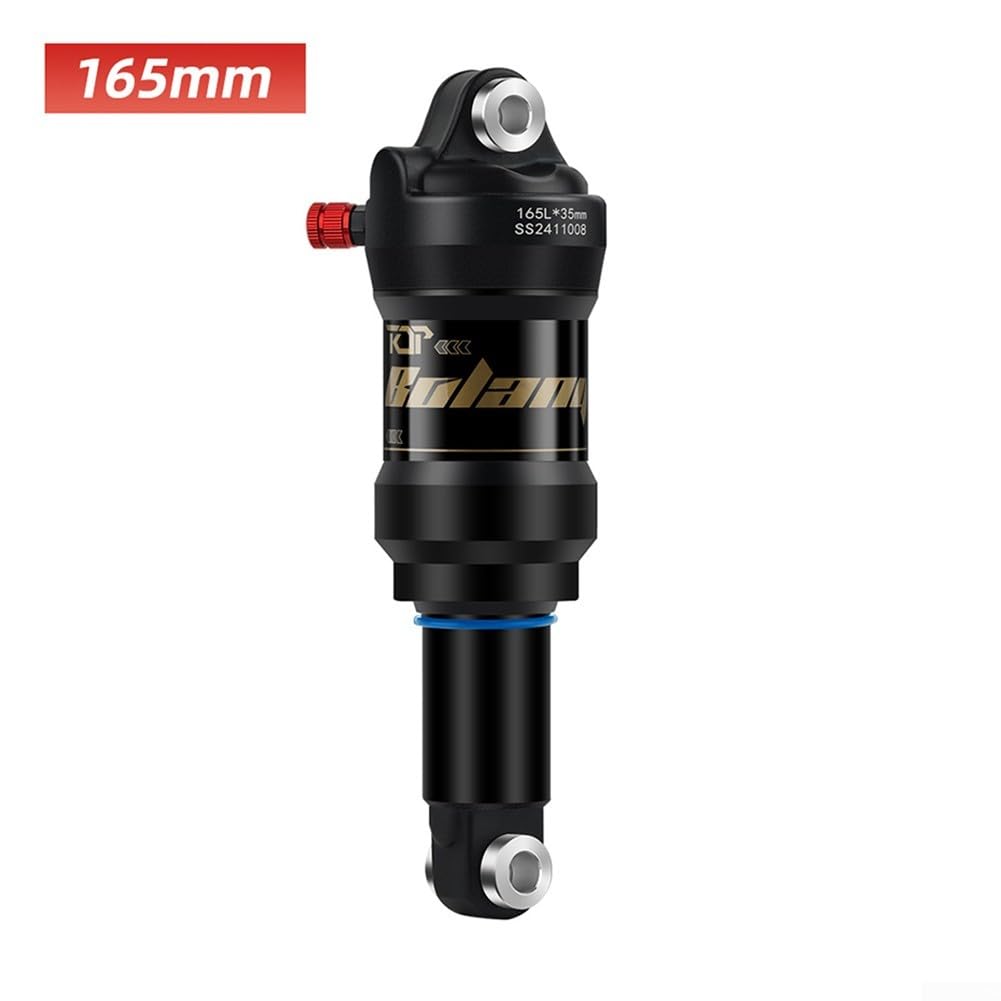 Ammortizzatore posteriore per mountain bike, pressione dell'aria regolabile, lunghezza 165 mm/190 mm, in lega di alluminio 6066, per bici da discesa ed elettriche, nero (165 mm stile 1)