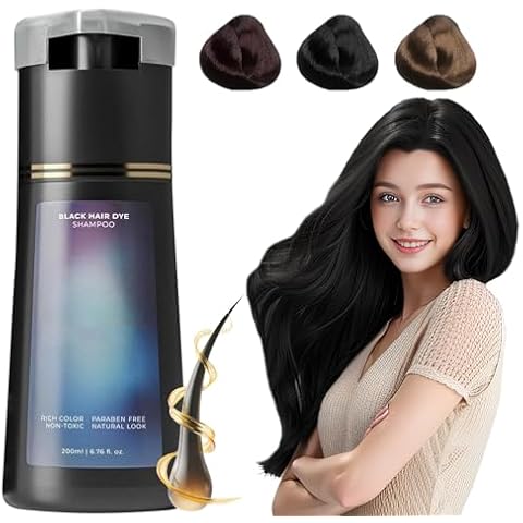 OKNIAO Polar Hair Dye Shampoo, Polar Hair Care, Hair Dye Shampoo 3 in 1, Polar Haircare Instant Dye Shampoo, Natural Hair Color Shampoo for Gray Hair Coverage, Suitable for Women & Men (Black) Cover