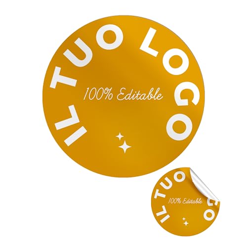 StickerLab - 110 pegatinas personalizadas Etiquetas comerciales personalizadas con logotipo y texto - Etiquetas con fotos para eventos (Tondo, Color)