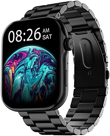 Noise ColorFit Ultra 3 Bluetooth Calling Smart Watch with Biggest 1.96" AMOLED Display, Premium Metallic Build, Functional Crown, Gesture Control with Metallic Strap (Jet Black: Elite Edition)