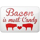 Unoopler Tin Signs Bacon is meat Candy Art Decor 8x12 in. Vintage Industrial Signs Wall Decoration Iron Sign