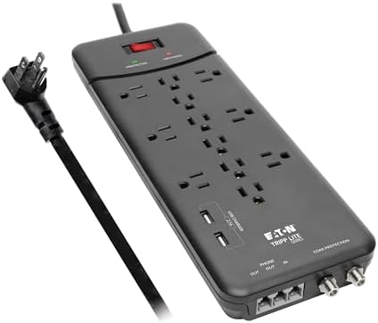 Tripp Lite 12 Outlet Surge Protector Power Strip, 2 USB Charging ...