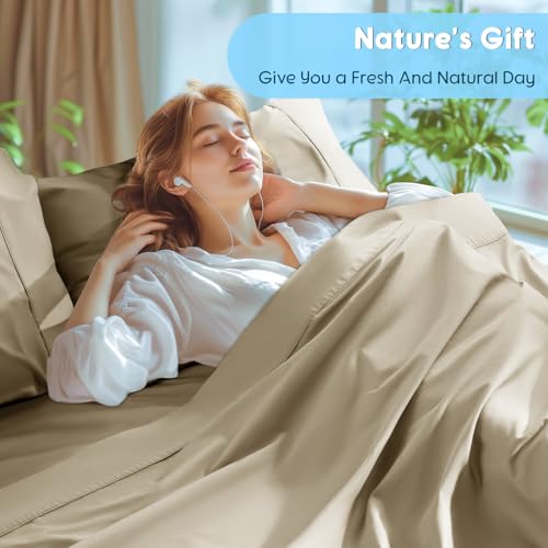 Image of SONORO KATE 1000 Series 100% Egyptian Cotton King Sheets,Extra Deep Pocket | 18-24 Inch Extra Deep Pocket,Soft & Breathable,5-Star Hotel Sateen Bed Sheets,All Season,4pc,Linen