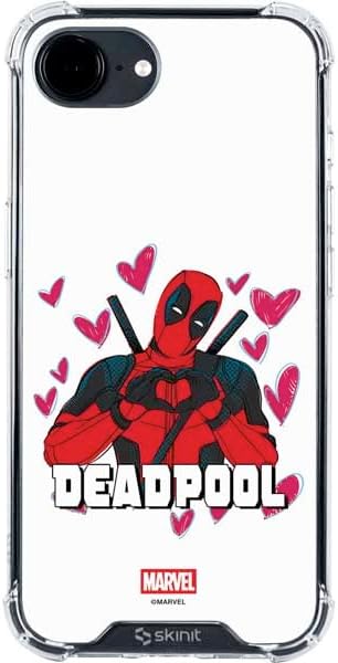 Skinit Clear Phone Case Compatible with iPhone 16e - Officially Licensed Marvel Deadpool Babypool Playing Design